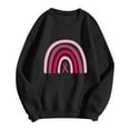 thumbnail image 4 of Crewneck Sweatshirts with Pink Ribbon Printed Women Long Sleeve Tops 2025 Fall Fashion Clothes Winter Pullover Support Cancer Patients (Black, L), 4 of 4