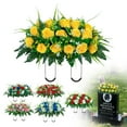 thumbnail image 4 of Artificial Flower for Outdoor, Rose Bouquet Artificial Flowers for Graves, Grave Flowers, Memorial Day Flower for Grave, Garden Artificial Flower, Artificial Floral, Plastic Faux Plants Bouquets, 4 of 9