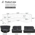thumbnail image 2 of Aukfa 3-Piece Recliner Sofa Set, 6 Seat Sectional Couch with Cup Holders&Storage Console, Gray, 2 of 11