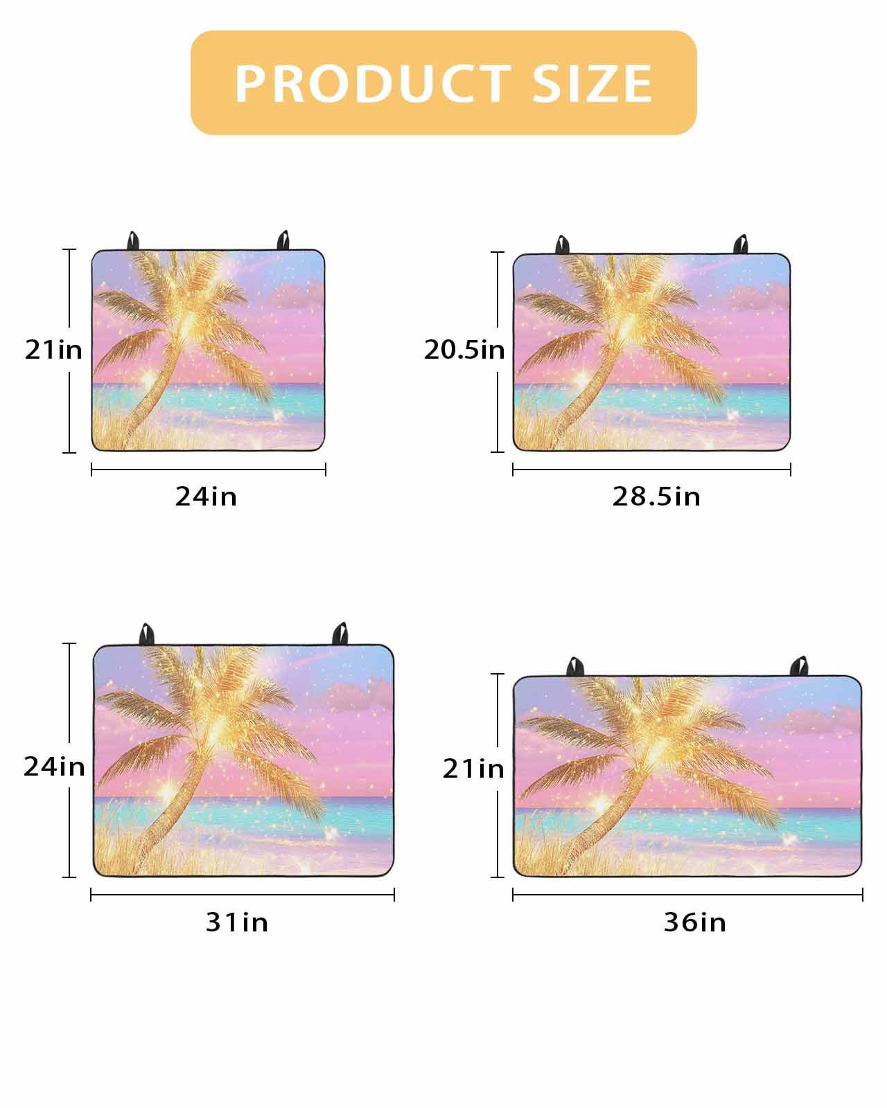 nqOlkjepod Large Induction Cooktop Protector Mat 36"x21", Golden Palm Tree Stove Top Covers for Electric Stove, Rainbow Beach Seaside Decorative Stove Burner Cover Mats, Glass Top Stove Cover