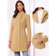 thumbnail image 2 of DARING DIVA Women's Stylish Peacoat Wrap Collar 2024 Winter Trench Long Coat S Khaki, 2 of 7