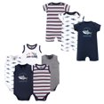 thumbnail image 1 of Hudson Baby Unisex Baby Bodysuits Rompers, 8-piece, Shark, 3-6 Hudson Baby Unisex Baby Cotton Bodysuits and Rompers 8 Piece Shark 3 6 Months, Shark, Months US, 1 of 2