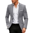 thumbnail image 3 of Mens Blazer Jacket One Button Casual Suit Jackets Slim Fit Stretch Sport Coat for Party Wedding & Business, 3 of 7