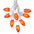 thumbnail image 1 of Novelty Lights OrangeCeramic Incandescent Christmas String Lights - Retro Traditional C9 Indoor/Outdoor Light Set w/ 25 Mini Bulbs For Roof Lines, Patios (White Wire, 25' Long), 1 of 5