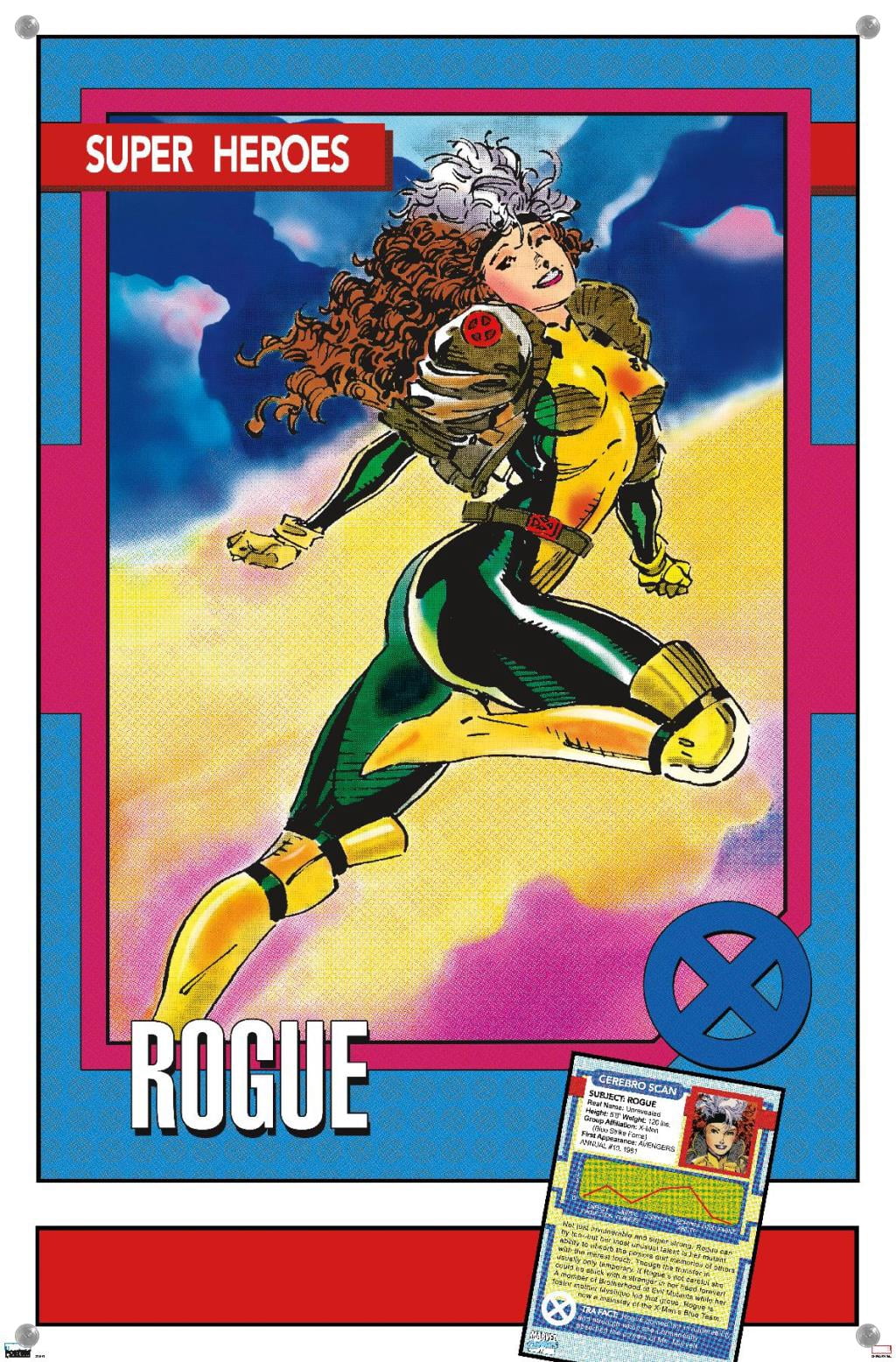 Marvel Trading Cards - Rogue Wall Poster with Push Pins, 14.725" x 22.375"