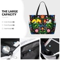 thumbnail image 3 of Pofeuu Roosters and Flowers Print Beach Bag,Waterproof Sandproof Beach Tote Bag, Large Capacity Foldable Beach Bags for Women, 3 of 7