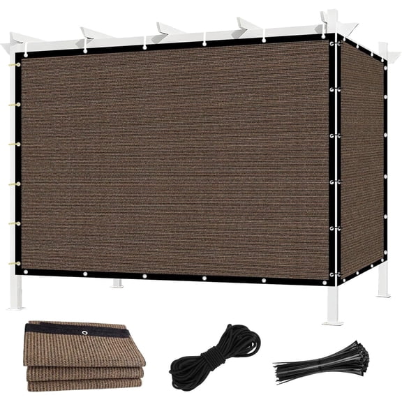 Shade&Beyond 90% Sun Shade Cloth 6'x12'Outdoor Pergola Shade Cover Canopy with Grommets UV Block Privacy Screen for Patio, Backyards, Outdoor, Garden,Mocha
