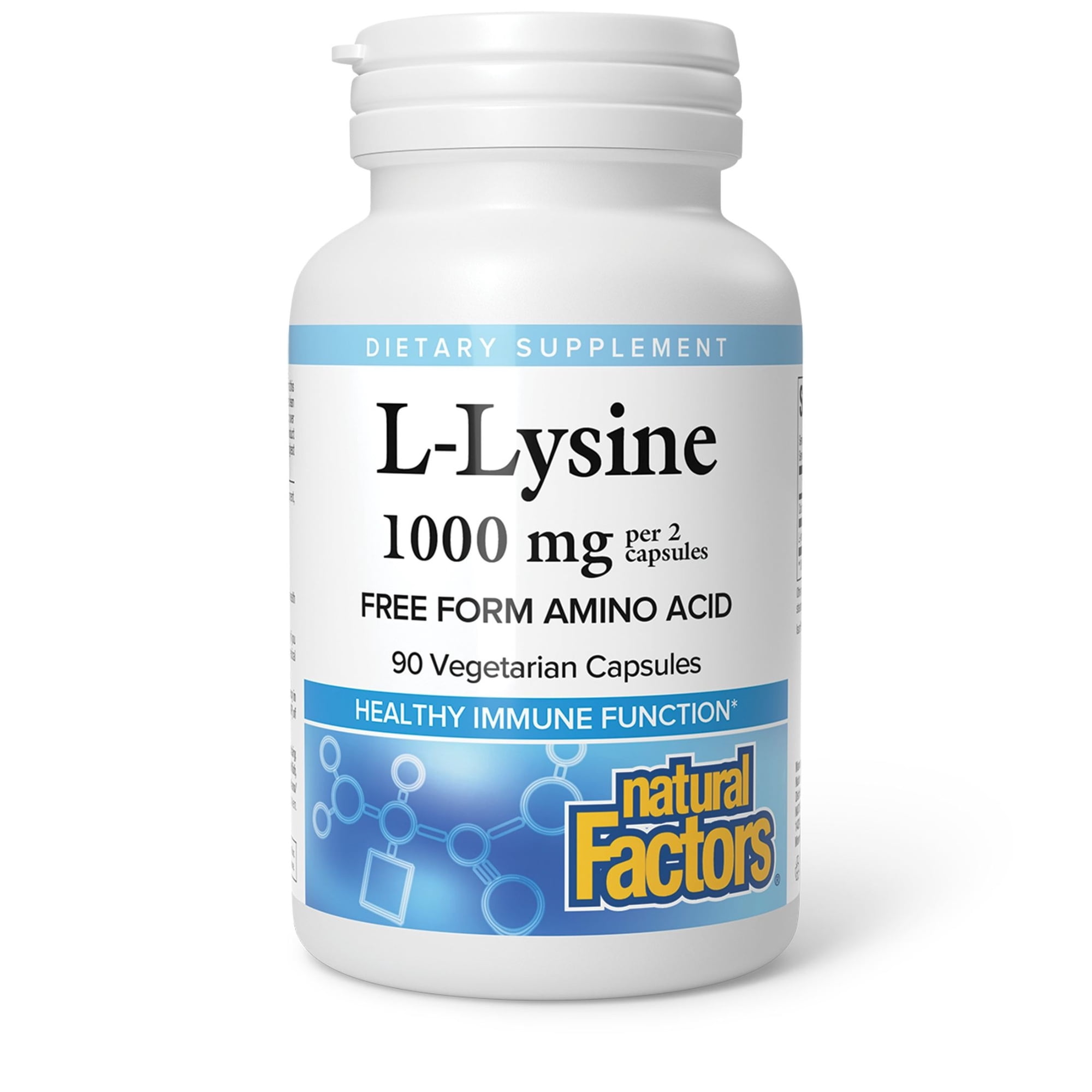 Natural Factors L-Lysine, Supports Healthy Immune System Function, 90 Vegetarian Capsules