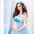 thumbnail image 4 of 2ooya Blue Maternity Sash Kit for Baby Shower,Corsage Flower Belt, Wreath & Headdress Set,4Piece, 4 of 6
