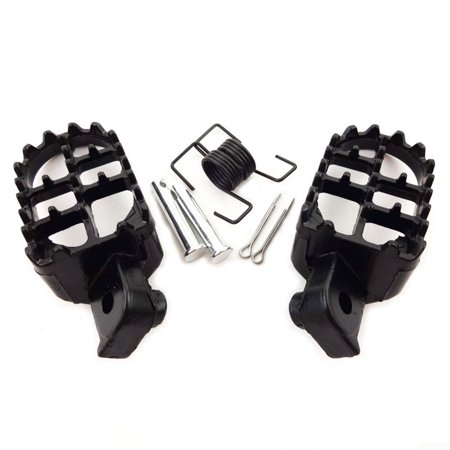 Pair Black Wide Fat Foot Pegs MX Style Pedals For Harley Dyna Road ...