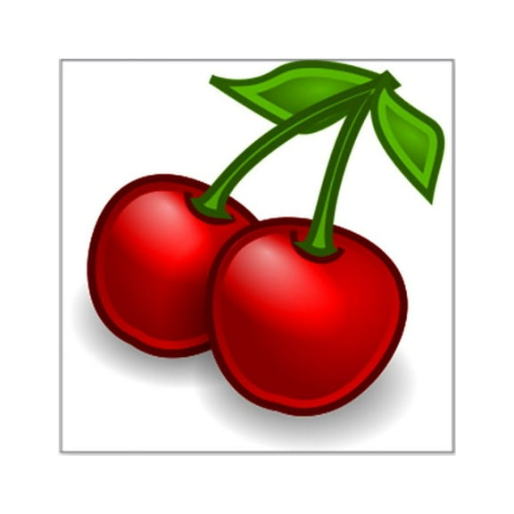 CafePress - Two Cherries Sticker - Square Sticker 3" x 3"