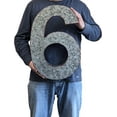 thumbnail image 5 of Huge 20" Metal Number Six 6" Wall Decor, Silver with Rusted Edges, Galvanized Wall Mountable Decoration for Country, Mid-Century, or Farmhouse Themed Room or Event, 5 of 6
