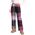 thumbnail image 2 of Women's Christmas Snowflakes and Trees Print Plush Pajama Pants, Soft and Comfortable Home Wear Trousers for Winter, Casual Sleepwear with Elastic Waist,Purple Pink,S, 2 of 7