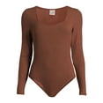 thumbnail image 5 of Belle du Jour Juniors Ribbed Square Neck Bodysuit, Sizes XS-XL, 5 of 5