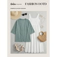 thumbnail image 4 of DOKOTOO Plus Size Cardigan for Women Summer Half Sleeve Open Front Lightweight Draped Cardigans Green XXL US18-20, 4 of 11