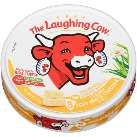 The Laughing Cow White Cheddar Spreadable Cheese Wedge, 6oz