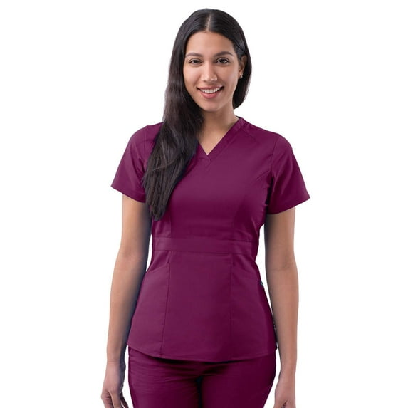 Adar Pro Scrubs For Women - Tailored Peplum Scrub Top