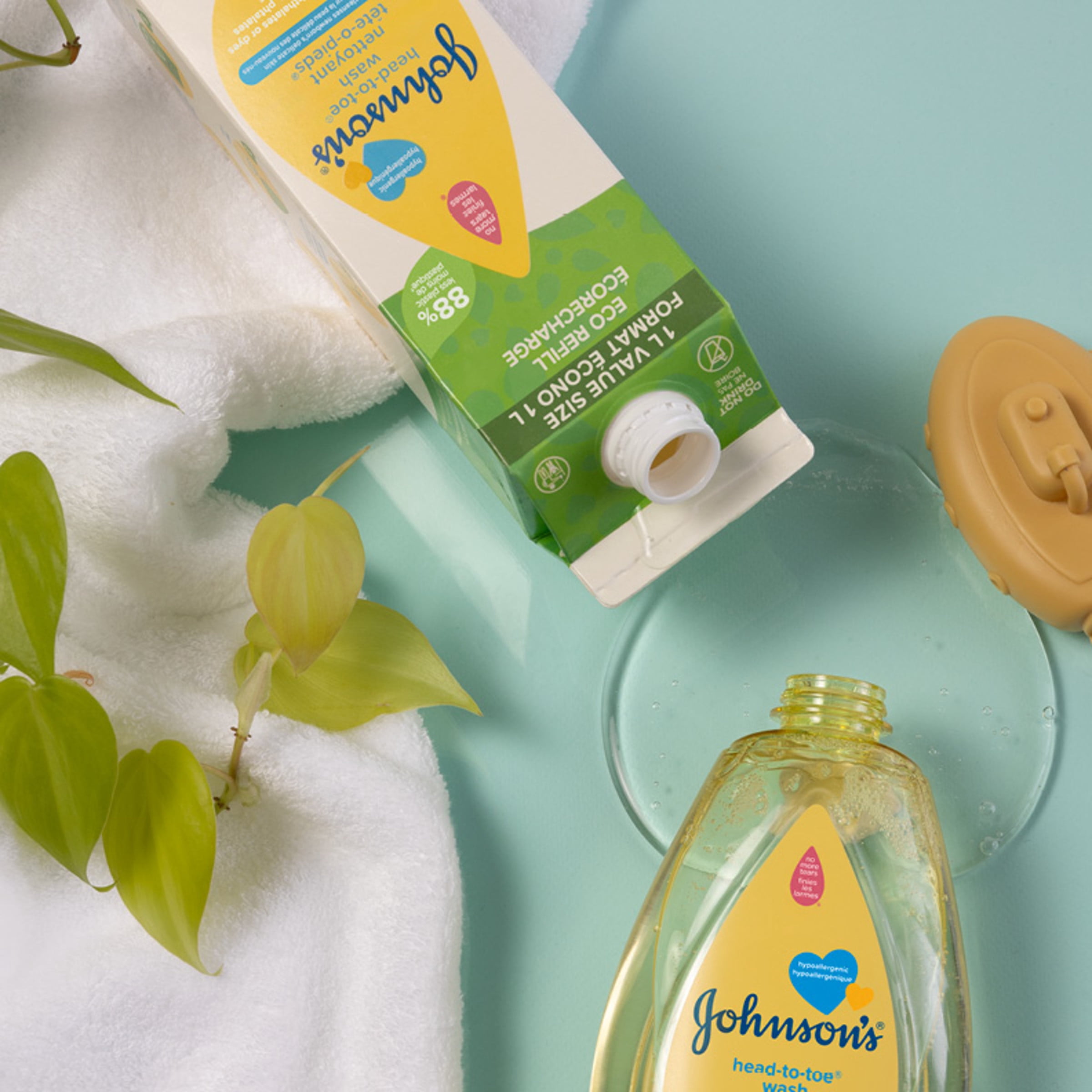Johnson’s Head to Toe Wash Carton Refill, Gently Cleanses Baby's Delicate Skin, Hypoallergenic Cleanser, Paraben Free
