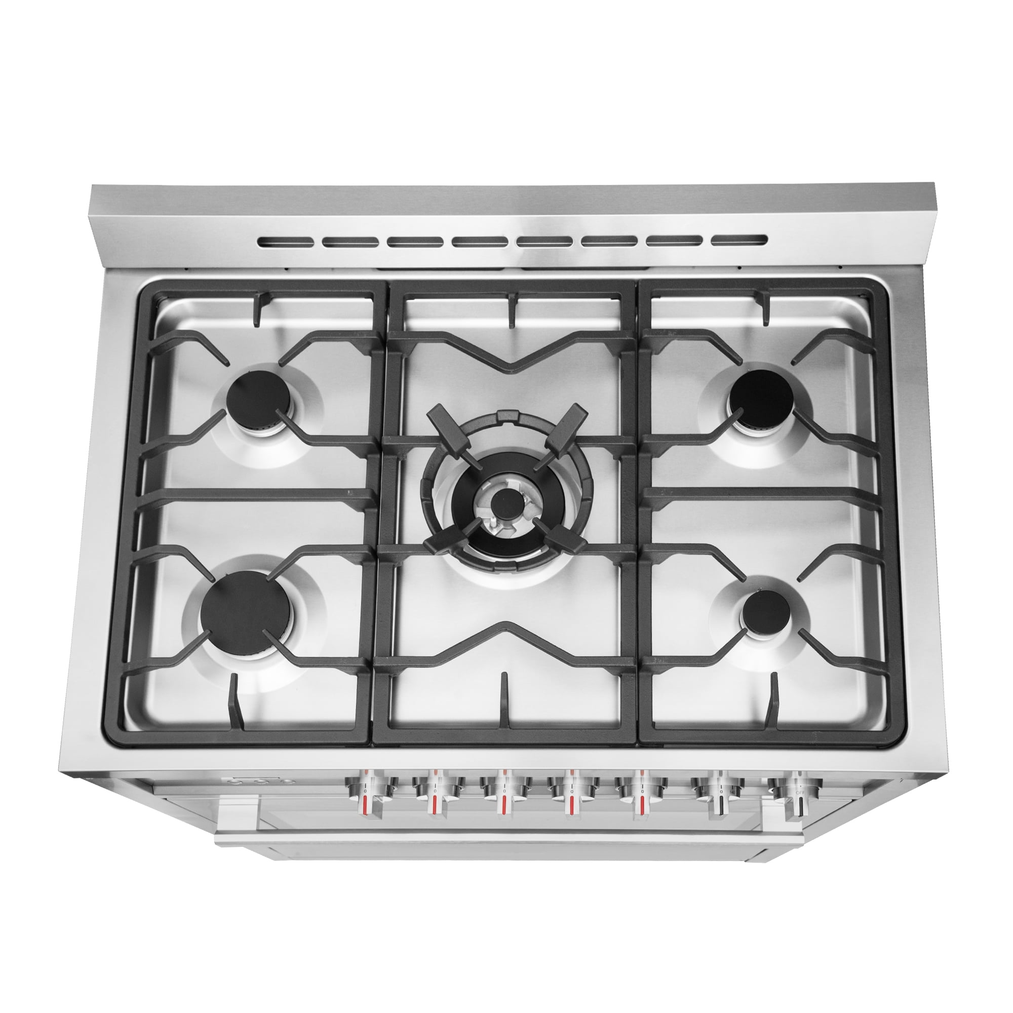 35In Built-In Gas Cooktop 5 Burners LPG/NG Convertible Stainless Steel Gas Stove 