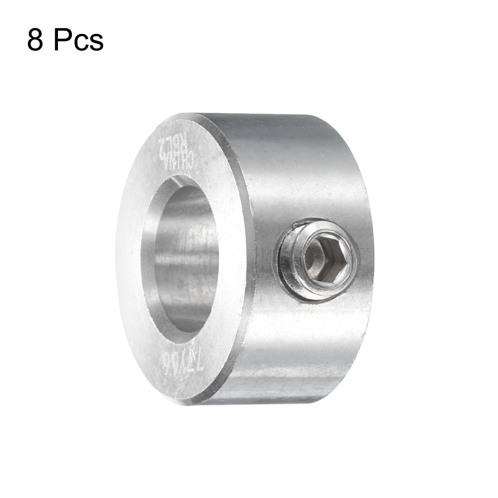 8 Pcs Set Screw Shaft Collar 7/16"Bore, 304 Stainless Steel Shaft Collars, 7/8"OD, 7/16"Thickness