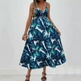 thumbnail image 2 of Vestido sin Mangas para Mujeres con Cuello en V Vestido de Moda Impreso Tropical, Correas Ajustables para Uso Casual Y Diario, 2 of 3