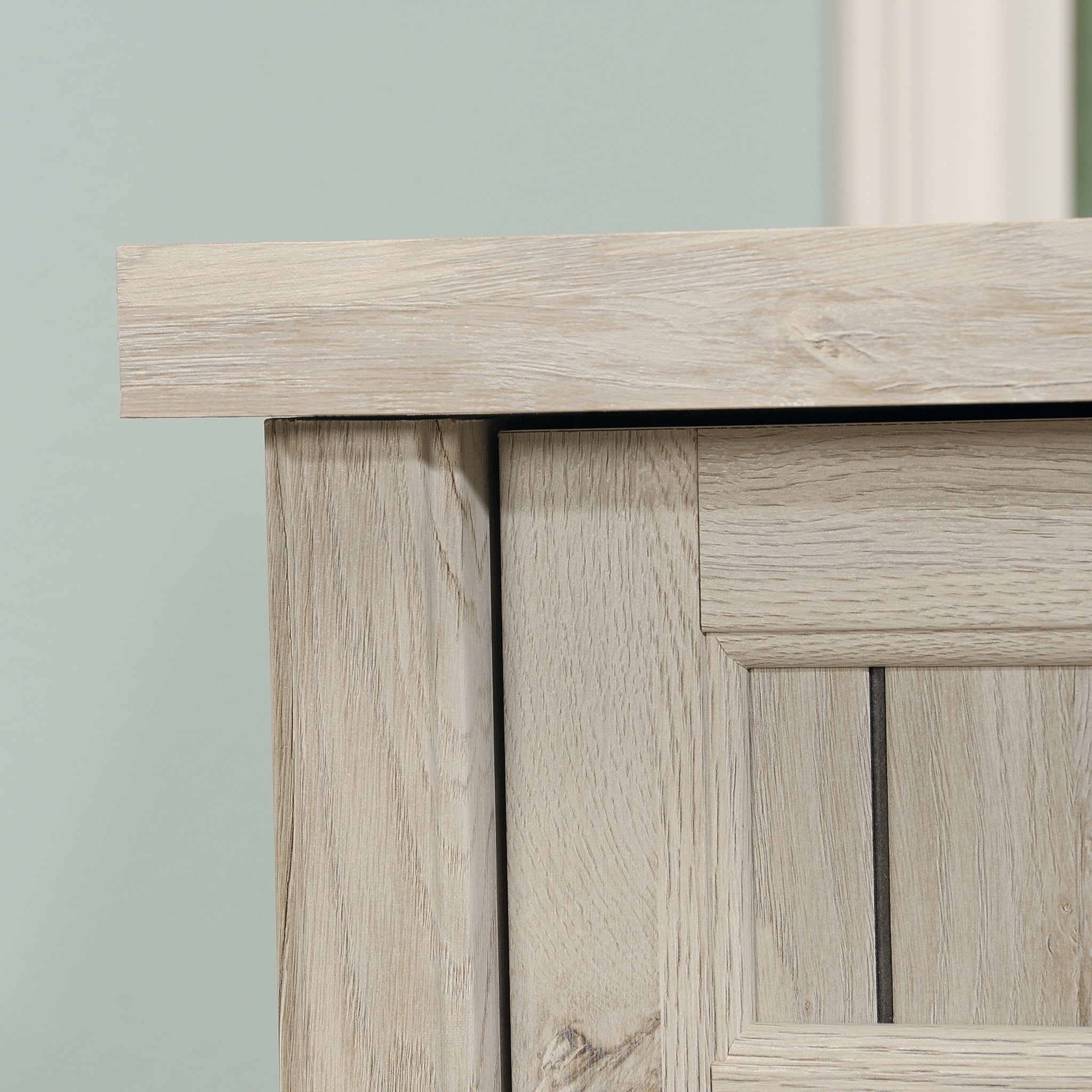 Sauder Costa L-Shaped Computer Desk, Chalked Chestnut Finish