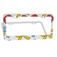 thumbnail image 2 of 2piece License Plate Frame Metal Car Accessories License Plate Cover Fits Standard U.S. Vehicles 12.3x 6.3 Inches Blue Red Yellow Thin Bows, 2 of 7