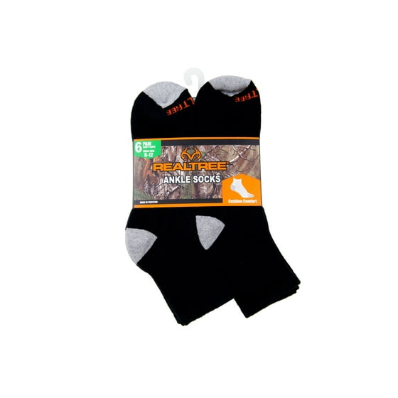Realtree Men's Cushion Ankle Socks, 6 Pack