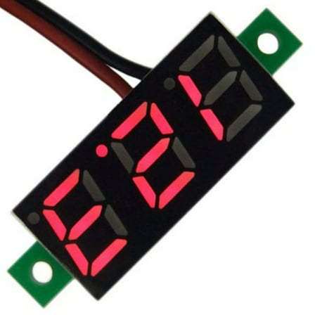ULTNICE 1Pack Red Metal Digital Display Voltmeter for Electronics Equipment Voltage Gauge