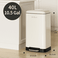 thumbnail image 4 of MRBIN Metal Kitchen Trash Can, Commercial Step Office Garbage Bin with Soft Close Lid, 40L / 10.5gal Stainless Steel Foot Pedal Tall Rectangle Waste Basket for Rv, Bathroom Accessories, White, 4 of 6
