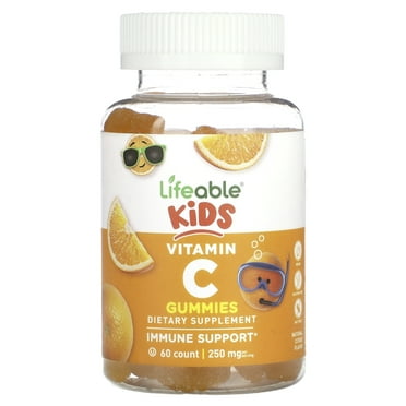 Lifeable Kids Vitamin C Gummies, Natural Citrus, 60 Gummies (125 mg per Gummy)