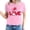 Pink, variant on Fesfesfes Women's Shirts Women's Valentine's Day Love Printed Short Sleeved T-shirt Top Short Sleeved Round Neck Top/Shirt Woman Tops 2XL(US:12)