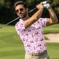 thumbnail image 3 of Binienty Pink Golf Elements Golf Apparel for Couple Athletic Fit Summer Golf Outfit Set Men's Shirt Women's Short Sleeve Skirt Workout Sports Summer Golf Outfit for Running Casual, 3 of 7