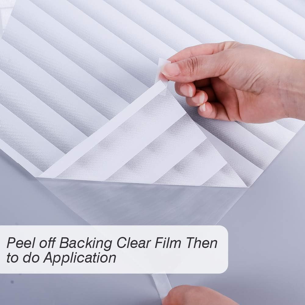 BSHAPPLUS® 17.7"x78.7" Window Privacy Film,Frosted Glass Blackout Window Film,Blinds Pattern Window Sticker