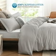 thumbnail image 3 of 800 TC 100% Egyptian Cotton Duvet Cover Zipper Closur Ultra Soft Durable and Fade Resistant Color Silver Grey Solid size Full, 3 of 6