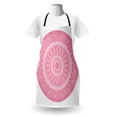 thumbnail image 3 of Pink Mandala Apron, Circular Cosmos Motif with Geometric Culture Lines Colorful Illustration, Unisex Kitchen Bib with Adjustable Neck for Cooking Gardening, Adult Size, Pale Pink White, by Ambesonne, 3 of 4