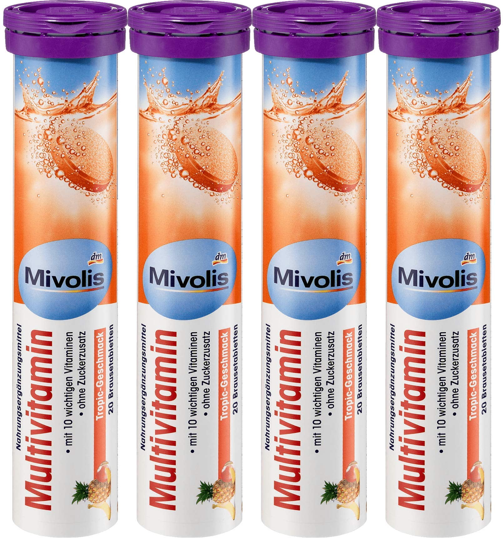  Mivolis Multivitamin effervescent Tablets - Dietary Supplements  8 Tubes x 20 pcs