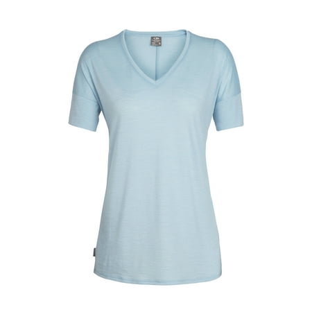 Icebreaker Women's Cool-Lite Solace S/S V-Neck T-Shirt Sky Heather S