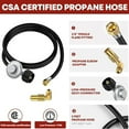 thumbnail image 7 of PatioGem 5FT Propane Adapter Hose with Regulator, QCC1 Gas Grill Regulator and Hose with Elbow Adapter for 17" and 22" Blackstone Tabletop Griddle and Most LP Gas Grill with 3/8'' Connect Fitting, 7 of 7