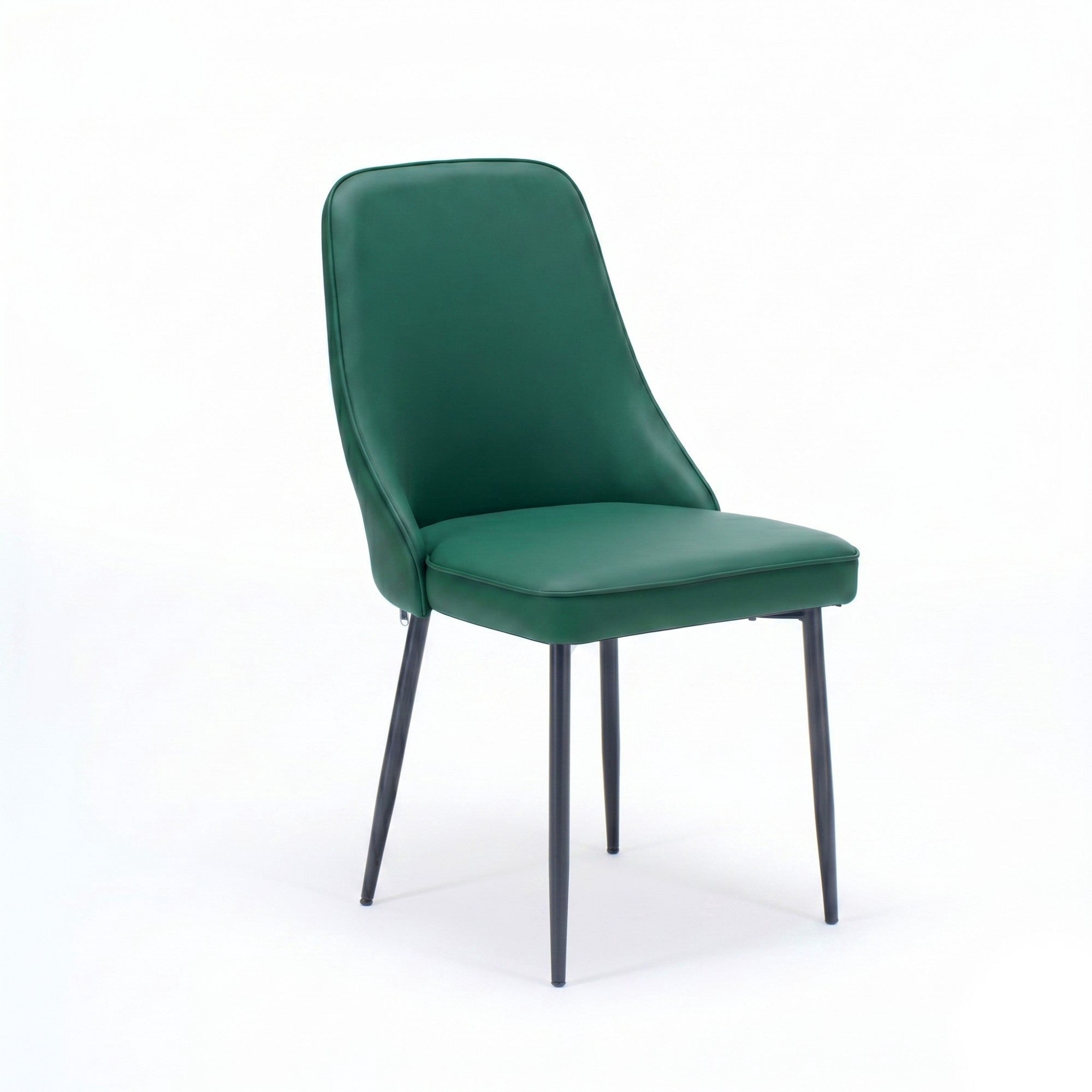 Sailvan Modern Dining Chairs Set of 8, Faux Leather Upholstered Kitchen Chairs with Ergonomic Curved Back and Metal Legs, Waterproof Side Chairs