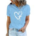 thumbnail image 1 of Camisetas de Manga Corta para las Mujeres Casual Día de Pascua Impresión Cuello de Tripulación Suelta Camiseta, Poliéster Spandex, 1 of 7