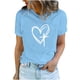 thumbnail image 1 of Camisetas de Manga Corta para las Mujeres Casual Día de Pascua Impresión Cuello de Tripulación Suelta Camiseta, Poliéster Spandex, 1 of 7