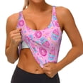 thumbnail image 3 of Fotbe Donuts Sujetador Deportivo Largo sin Aros para Mujer con Almohadillas y Soporte Medio, Transpirable y Absorbente, Camiseta Tipo Chaleco o Tank Top-Small, 3 of 8