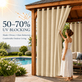 thumbnail image 4 of Lapalife Outdoor Curtains for Patio Waterproof 71 x 84 in Windproof Grommet & Back Tab Thermal Insulated Keep Privacy for Yard Porch, 1 Panel, 4 of 8