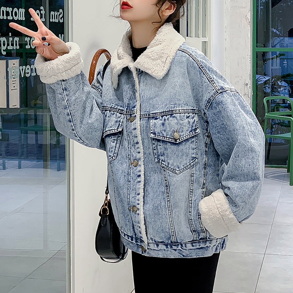 Jianama Loose rabbit fleece thick denim 