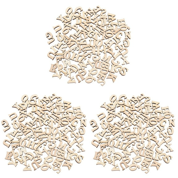 300 PCS  Unfinished Wooden Capital Letters Alphabet Wood Cutout Discs For Patchwork Scrapbooking Arts Crafts DIY Decoration Display Decor