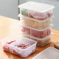 1PC Clear Plastic Food Storage Containers with Removable Dividers for Refrigerator Organization Vegetables Fruits Meal Prep