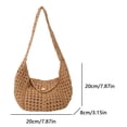 thumbnail image 2 of Bolso Hombro Tejido Mujeres Gran Capacidad Damas Diarias (marrón Claro), 2 of 9