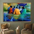 thumbnail image 3 of Ethnic Wall Decor, African Canvas, Abstract Printed, Baptism Printed Canvas, Black People Artwork, Sea Landscape Canvas Art, African Poster, Canvas Wall Decor - Gold Framed, 3 of 9