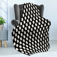 thumbnail image 4 of Geometric Soft Flannel Fleece Throw Blanket, Curved Shapes Inspired in Oriental Style Traditional Architecture, Cozy Plush for Indoor and Outdoor Use, 70" x 90", Charcoal Grey and Ivory, by Ambesonne, 4 of 5